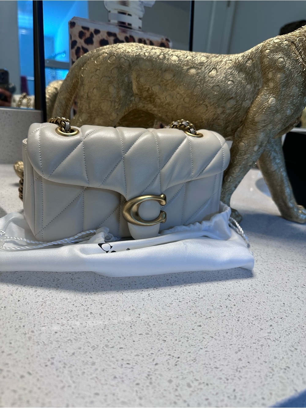 Coach Tabby Shoulder Bag 20 in Chalk with Gold Hardware - Picture 4 of 8